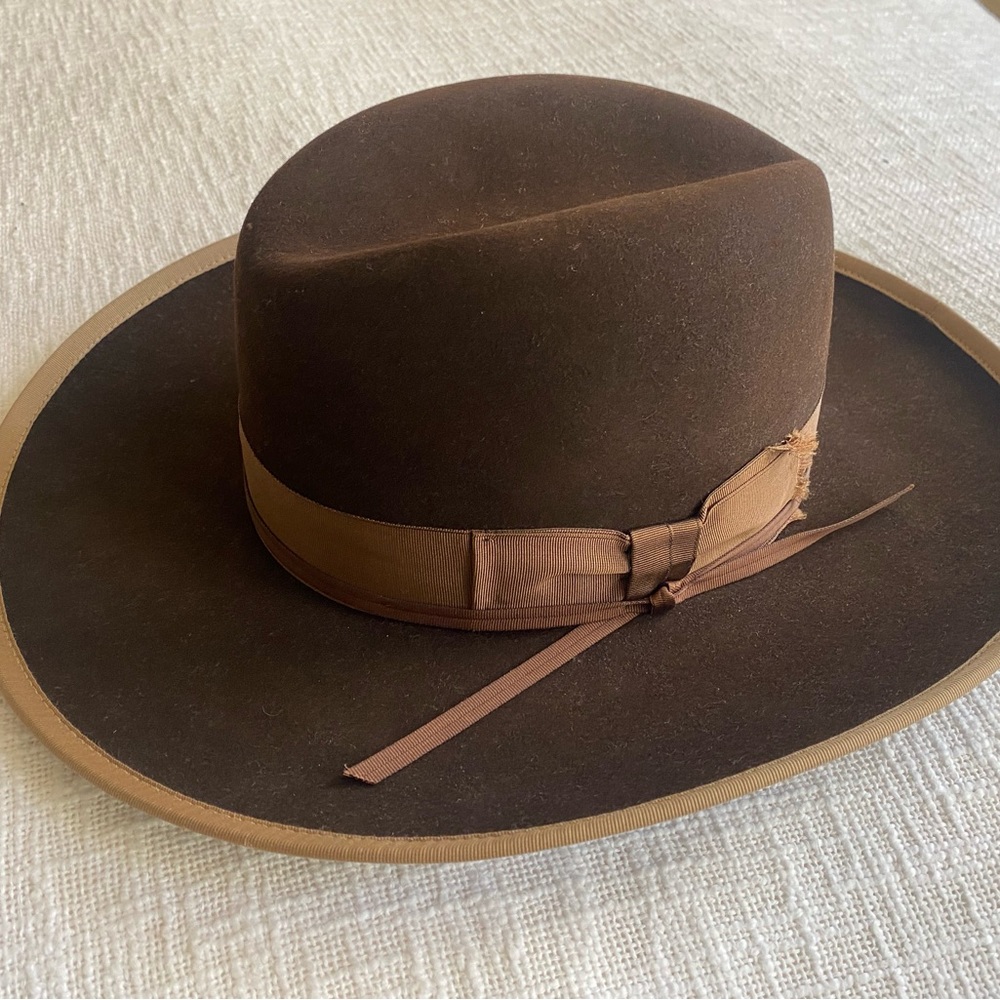 Stetson Western Style Cowboy Hat Brown Felt 7 5/8